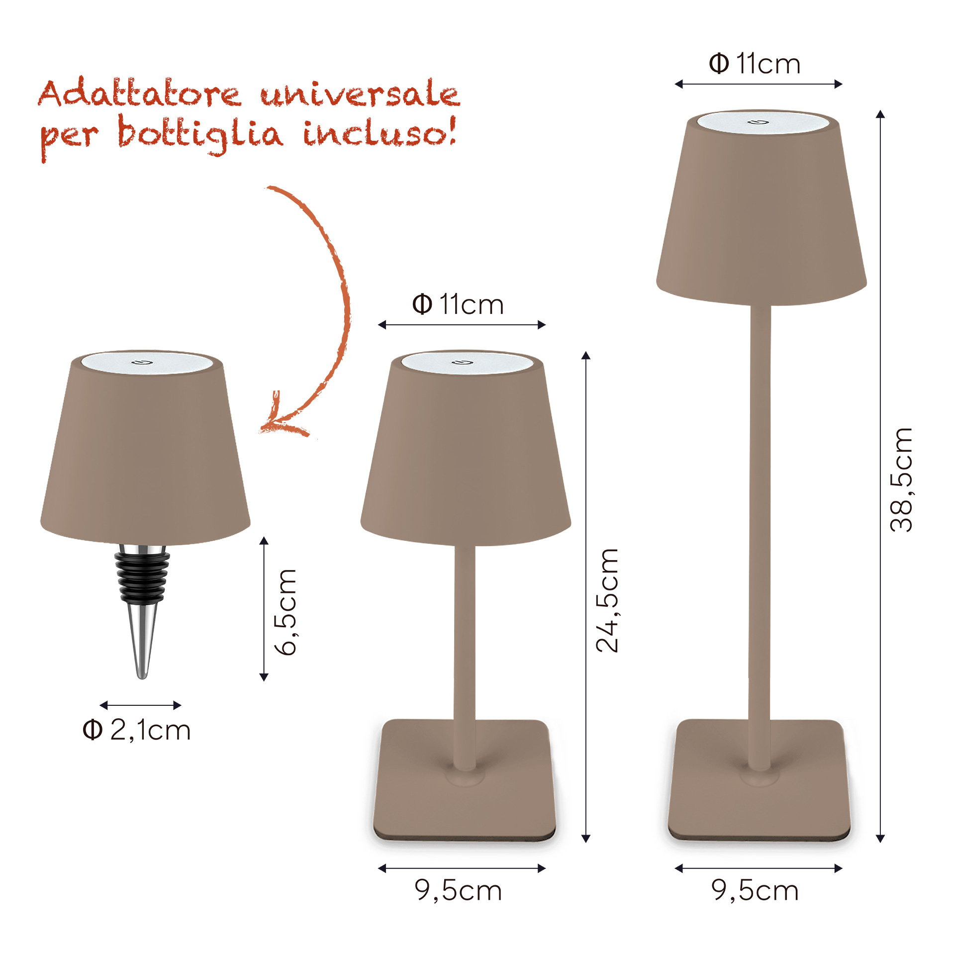 The Steel Lamp Tortora - Altezza regolabile