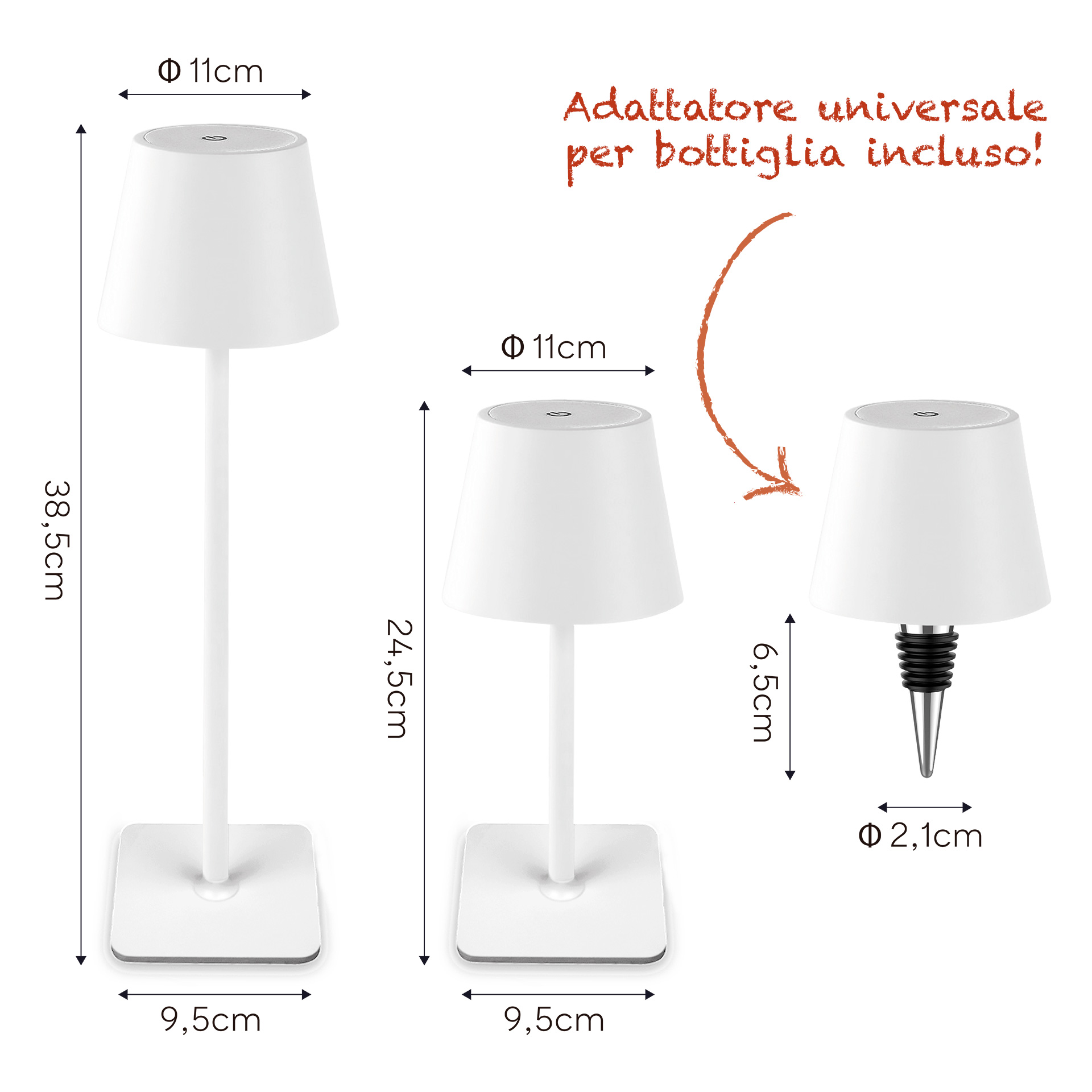The Steel Lamp Bianco - Altezza regolabile